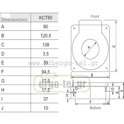 Τορροειδής μετασχηματιστής KRIPAL KCT-80S Φ80mm max 630A 138X121X35mm