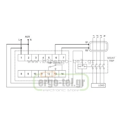 Βιομηχανικό ρελέ διαρροής KLR523 30mA - 30A για προστασία κυκλωμάτων καθυστέρηση 0ms - 20sec