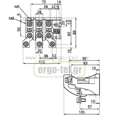 Θερμικό KRIPAL UKH-150 προστασίας κλάσης 10 από 43Α έως 65Α για ρελέ 30KW-75KW τύπου LG