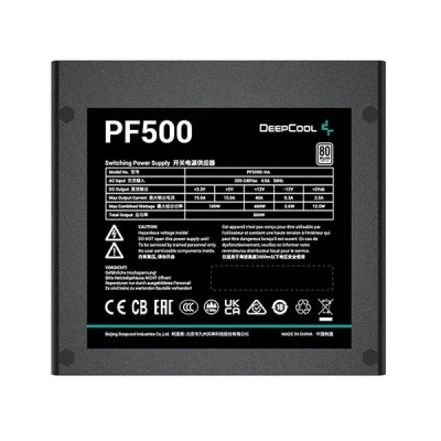 Τροφοδοτικό Η/Υ DEEPCOOL PF500 500W με πιστοποίηση 80 Plus και ενεργό PFC σε μαύρο χρώμα