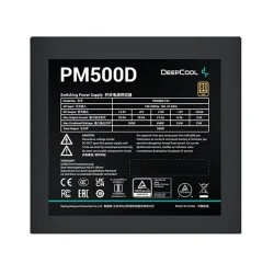 Τροφοδοτικό Η/Υ DEEPCOOL PM500D 500W με πιστοποίηση 80 Plus Gold και ενεργό PFC σε μαύρο χρώμα