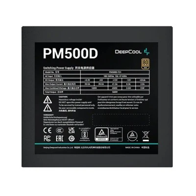 Τροφοδοτικό Η/Υ DEEPCOOL PM500D 500W με πιστοποίηση 80 Plus Gold και ενεργό PFC σε μαύρο χρώμα Τροφοδοτικό Η/Υ DEEPCOOL PM500D 500W με πιστοποίηση 80 Plus Gold και ενεργό PFC σε μαύρο χρώμα