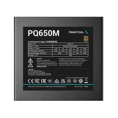 Fully modular τροφοδοτικό Η/Υ DEEPCOOL PQ650M 650W με πιστοποίηση 80 Plus Gold και ενεργό PFC