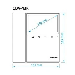 Έγχρωμη οθόνη COMMAX CDV-43KM 4 καλωδίων 4,3   με μνήμη και δυνατότητα καταγραφής video