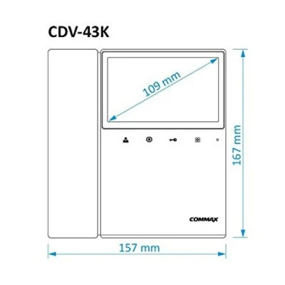 Έγχρωμη οθόνη COMMAX CDV-43KM 4 καλωδίων 4,3   με μνήμη και δυνατότητα καταγραφής video