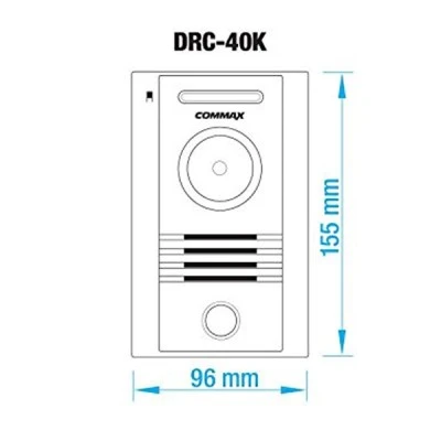 Μπουτονιέρα COMMAX DRC-40K 4 καλωδίων με έγχρωμη κάμερα και ένα πλήκτρο κλήσης