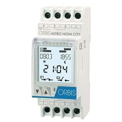Αστρονομικός χρονοδιακόπτης ράγας ORBIS ASTRO NOVA CITY 250V με πολλαπλά προγράμματα