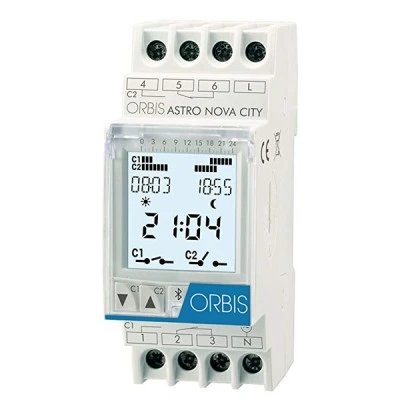 Αστρονομικός χρονοδιακόπτης ράγας ORBIS ASTRO NOVA CITY 250V με πολλαπλά προγράμματα