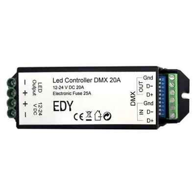 Led Controller DMX 20A 12 ή 24V DC με πρωτόκολλο επικοινωνίας DMX512