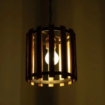 Φωτιστικό κρεμαστό PRISMON Vintage με πλέγμα μονόφωτο 1xE27 ξύλο με μαύρο μέταλλο με διάσταση Μ25 x Π25 x Υ65cm Φωτιστικό κρεμαστό PRISMON Vintage με πλέγμα μονόφωτο 1xE27 ξύλο με μαύρο μέταλλο με διάσταση Μ25 x Π25 x Υ65cm