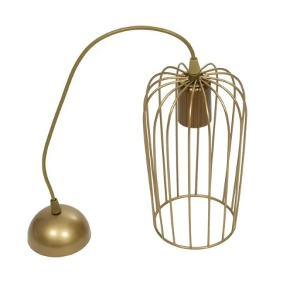 Φωτιστικό GLOMIA Vintage κρεμαστό φωτιστικό με πλέγμα μονόφωτο 1 x E27 μαύρο μπρονζέ μέταλλο διάστασης Μ15 x Π15 x Υ75cm