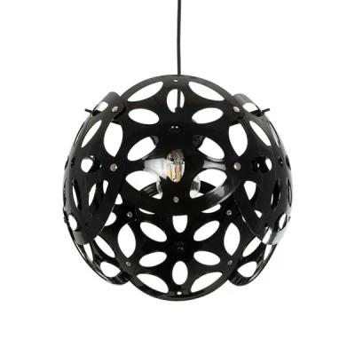 GloboStar® DOMINIC 202-0031 Μοντέρνο Κρεμαστό Φωτιστικό Καπέλο Μονόφωτο 1 x E27 IP20 Μαύρο Πλαστικό - Μ30 x Π30 x Υ70cm