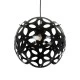 GloboStar® DOMINIC 202-0031 Μοντέρνο Κρεμαστό Φωτιστικό Καπέλο Μονόφωτο 1 x E27 IP20 Μαύρο Πλαστικό - Μ30 x Π30 x Υ70cm