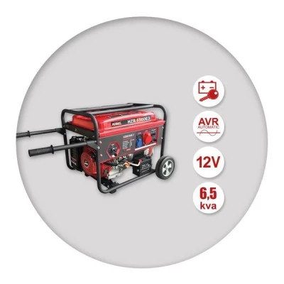 Γεννήτρια βενζίνης MIYAKE HZB 6500 E3 6,5kVA τριφασική με μίζα και πτυσσόμενα χερούλια μεταφοράς