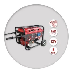 Γεννήτρια βενζίνης μονοφασική MIYAKE HZB 8000 25L 12V 8,3Α με σχοινί & πτυσσόμενα χερούλια μεταφοράς