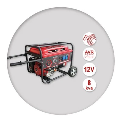 Γεννήτρια βενζίνης μονοφασική MIYAKE HZB 8000 25L 12V 8,3Α με σχοινί & πτυσσόμενα χερούλια μεταφοράς
