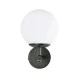 GloboStar® DALPH 203-0032 Vintage Επιτοίχιο Φωτιστικό Απλίκα Μονόφωτο 1 x E27 IP20 Μαύρο Μέταλλο με Λευκό Γυαλί - M18 x Π15 x Υ23cm