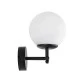 GloboStar® DALPH 203-0032 Vintage Επιτοίχιο Φωτιστικό Απλίκα Μονόφωτο 1 x E27 IP20 Μαύρο Μέταλλο με Λευκό Γυαλί - M18 x Π15 x Υ23cm
