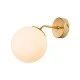 GloboStar® DALPH 203-0033 Vintage Επιτοίχιο Φωτιστικό Απλίκα Μονόφωτο 1 x E27 IP20 Χρυσό Μέταλλο με Λευκό Γυαλί - M15 x Π18 x Υ22.5cm