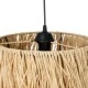GloboStar® WEG 203-0036 Boho Κρεμαστό Φωτιστικό Καπέλο Μονόφωτο 1 x E27 IP20 Μπέζ Ψάθα - M30 x Π30 x Υ90cm