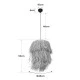 GloboStar® WEG 203-0036 Boho Κρεμαστό Φωτιστικό Καπέλο Μονόφωτο 1 x E27 IP20 Μπέζ Ψάθα - M30 x Π30 x Υ90cm