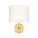 GloboStar® RALPH 203-0039 Vintage Επιτοίχιο Φωτιστικό Απλίκα Μονόφωτο 1 x E27 IP20 Χρυσό Μέταλλο με Λευκό Ύφασμα - Μ22 x Π29 x Υ30cm