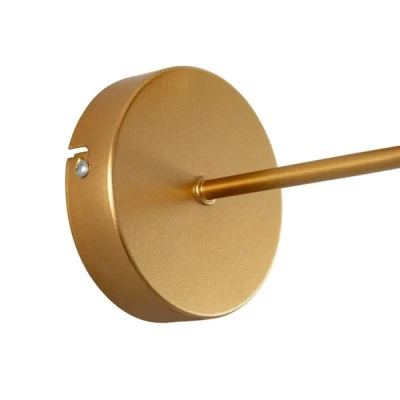 GloboStar® RALPH 203-0039 Vintage Επιτοίχιο Φωτιστικό Απλίκα Μονόφωτο 1 x E27 IP20 Χρυσό Μέταλλο με Λευκό Ύφασμα - Μ22 x Π29 x Υ30cm
