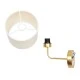 GloboStar® RALPH 203-0039 Vintage Επιτοίχιο Φωτιστικό Απλίκα Μονόφωτο 1 x E27 IP20 Χρυσό Μέταλλο με Λευκό Ύφασμα - Μ22 x Π29 x Υ30cm