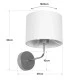 GloboStar® RALPH 203-0039 Vintage Επιτοίχιο Φωτιστικό Απλίκα Μονόφωτο 1 x E27 IP20 Χρυσό Μέταλλο με Λευκό Ύφασμα - Μ22 x Π29 x Υ30cm