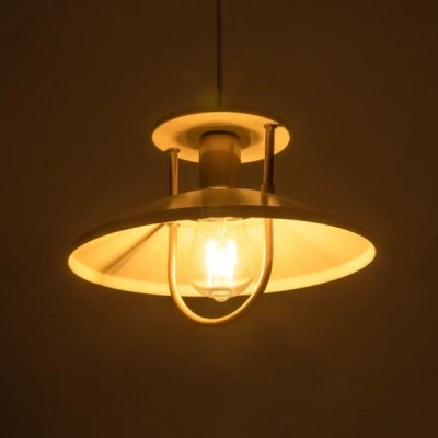 Φωτιστικό BILLA Vintage κρεμαστό μονόφωτο 1 x E27 IP20 λευκό & χρυσό μέταλλο διάστασης M30.5 x Π30.5 x Υ20cm GloboStar® BILLA 203-0041 Vintage Κρεμαστό Φωτιστικό Καμπάνα Μονόφωτο 1 x E27 IP20 Λευκό με Χρυσό Μέταλλο - M30.5 x Π30.5 x Υ70cm