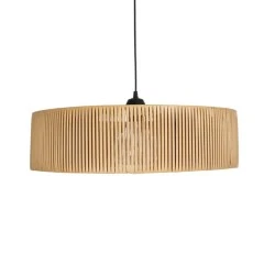 Φωτιστικό κρεμαστό Boho καπέλο μονόφωτο 1 x E27 IP20 μπέζ Rattan με διάσταση M55 x Π55 x Υ20cm