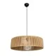 GloboStar® KYCLOS 203-0044 Boho Κρεμαστό Φωτιστικό Καπέλο Μονόφωτο 1 x E27 IP20 Μπέζ Rattan - M55 x Π55 x Υ20cm