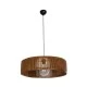 GloboStar® KYCLOS 203-0045 Boho Κρεμαστό Φωτιστικό Καπέλο Μονόφωτο 1 x E27 IP20 Καφέ Rattan - M55 x Π55 x Υ90cm