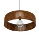 GloboStar® KYCLOS 203-0045 Boho Κρεμαστό Φωτιστικό Καπέλο Μονόφωτο 1 x E27 IP20 Καφέ Rattan - M55 x Π55 x Υ90cm