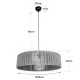 GloboStar® KYCLOS 203-0045 Boho Κρεμαστό Φωτιστικό Καπέλο Μονόφωτο 1 x E27 IP20 Καφέ Rattan - M55 x Π55 x Υ90cm