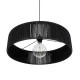 GloboStar® KYCLOS 203-0046 Boho Κρεμαστό Φωτιστικό Καπέλο Μονόφωτο 1 x E27 IP20 Μαύρο Rattan - M55 x Π55 x Υ90cm