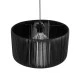 GloboStar® KYCLOS 203-0048 Boho Κρεμαστό Φωτιστικό Καπέλο Μονόφωτο 1 x E27 IP20 Μαύρο Rattan - M40 x Π40 x Υ25.5cm