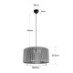 GloboStar® KYCLOS 203-0048 Boho Κρεμαστό Φωτιστικό Καπέλο Μονόφωτο 1 x E27 IP20 Μαύρο Rattan - M40 x Π40 x Υ25.5cm