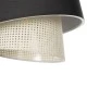 GloboStar® ALINA 203-0131 Μοντέρνο Κρεμαστό Φωτιστικό Καπέλο Μονόφωτο 1 x E27 IP20 Μαύρο & Λευκό Ύφασμα - Μ30 x Π30 x Υ93cm