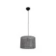 GloboStar® CLAIRIE 203-0136 Μοντέρνο Κρεμαστό Φωτιστικό Καπέλο Μονόφωτο 1 x E27 IP20 Μαύρο Ύφασμα - Μ30 x Π30 x Υ93cm