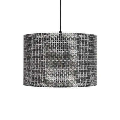 GloboStar® CLAIRIE 203-0136 Μοντέρνο Κρεμαστό Φωτιστικό Καπέλο Μονόφωτο 1 x E27 IP20 Μαύρο Ύφασμα - Μ30 x Π30 x Υ93cm