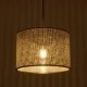 GloboStar® CLAIRIE 203-0135 Μοντέρνο Κρεμαστό Φωτιστικό Καπέλο Μονόφωτο 1 x E27 IP20 Καφέ Ύφασμα - Μ30 x Π30 x Υ93cm