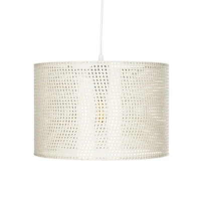 GloboStar® CLAIRIE 203-0137 Μοντέρνο Κρεμαστό Φωτιστικό Καπέλο Μονόφωτο 1 x E27 IP20 Λευκό Ύφασμα - Μ30 x Π30 x Υ93cm
