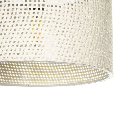 GloboStar® CLAIRIE 203-0137 Μοντέρνο Κρεμαστό Φωτιστικό Καπέλο Μονόφωτο 1 x E27 IP20 Λευκό Ύφασμα - Μ30 x Π30 x Υ93cm