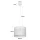 GloboStar® CLAIRIE 203-0137 Μοντέρνο Κρεμαστό Φωτιστικό Καπέλο Μονόφωτο 1 x E27 IP20 Λευκό Ύφασμα - Μ30 x Π30 x Υ93cm