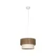 GloboStar® SISSIE 203-0138 Μοντέρνο Κρεμαστό Φωτιστικό Καπέλο Μονόφωτο 1 x E27 IP20 Καφέ & Μπεζ Ύφασμα - Μ30 x Π30 x Υ93cm