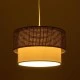 GloboStar® SISSIE 203-0138 Μοντέρνο Κρεμαστό Φωτιστικό Καπέλο Μονόφωτο 1 x E27 IP20 Καφέ & Μπεζ Ύφασμα - Μ30 x Π30 x Υ93cm