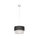 GloboStar® SISSIE 203-0140 Μοντέρνο Κρεμαστό Φωτιστικό Καπέλο Μονόφωτο 1 x E27 IP20 Γκρι & Λευκό Ύφασμα -Μ30 x Π30 x Υ93cm