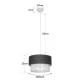GloboStar® SISSIE 203-0140 Μοντέρνο Κρεμαστό Φωτιστικό Καπέλο Μονόφωτο 1 x E27 IP20 Γκρι & Λευκό Ύφασμα -Μ30 x Π30 x Υ93cm