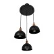 GloboStar® ΗUT 203-0146 Vintage Κρεμαστό Φωτιστικό Καμπάνα Τρίφωτο 3 x E27 IP20 Μαύρο με Χρυσό Πλαστικό - Μ40 x Π40 x Υ76cm